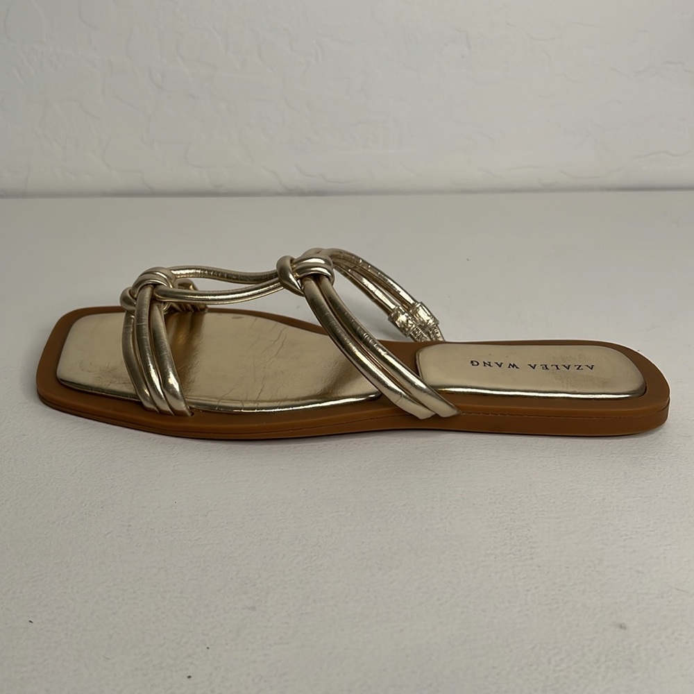 Azalea Wang Stetson Sandal In Gold size 39 - Picture 6 of 10